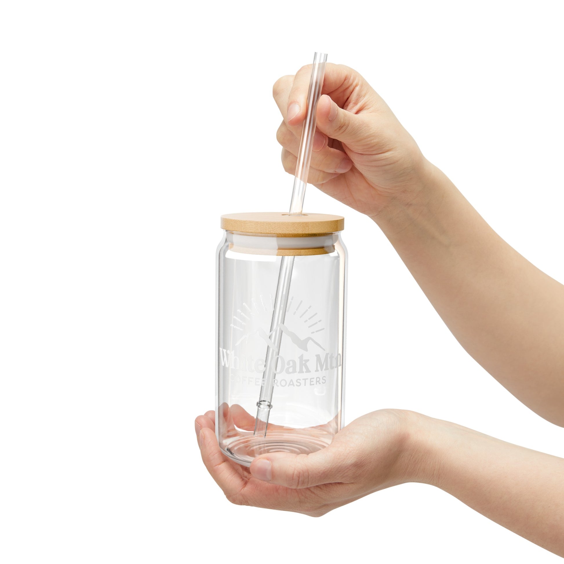 glass sipper with straw