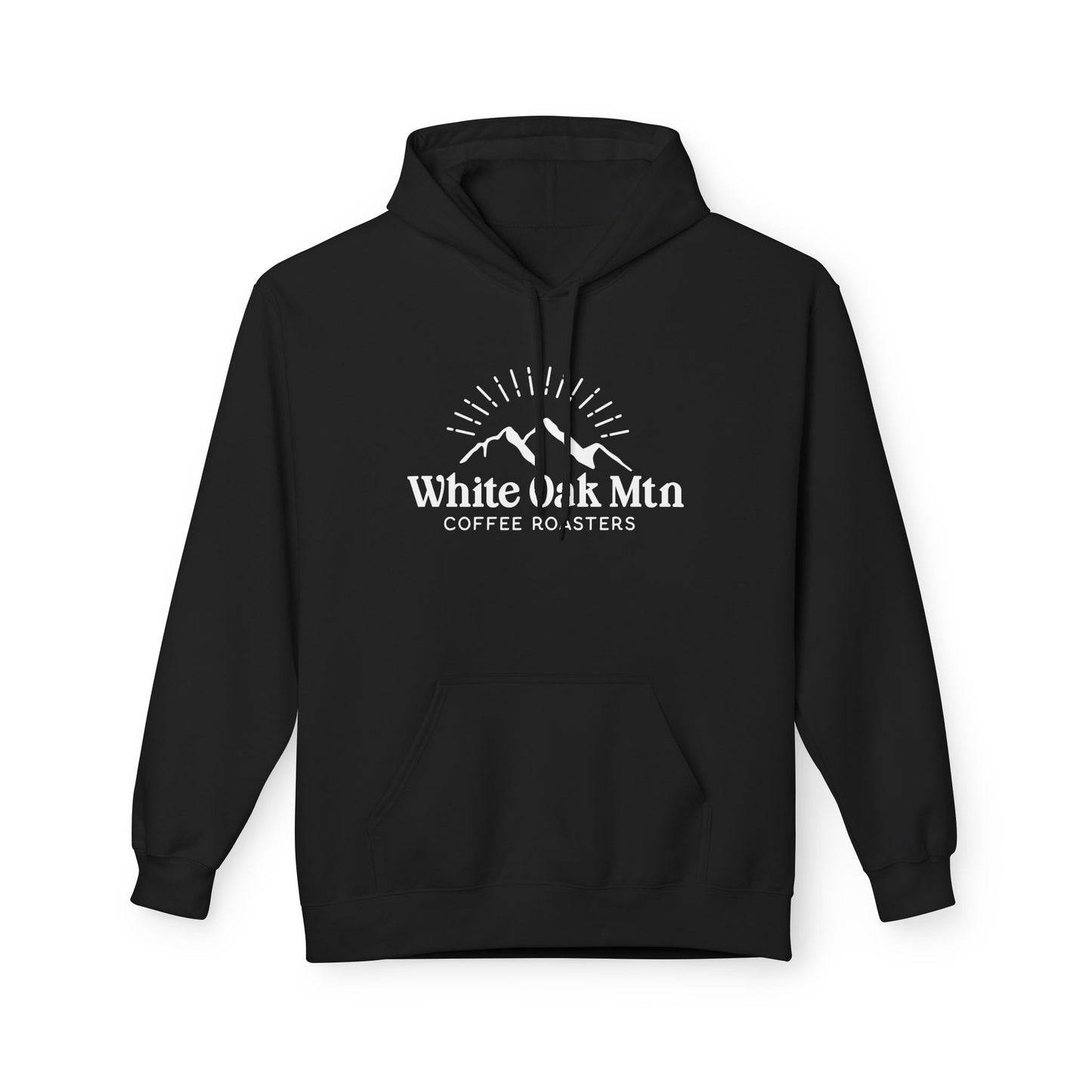 Classic Logo Pullover Hoodie {Black} Front- White Oak Mountain Coffee Roasters
