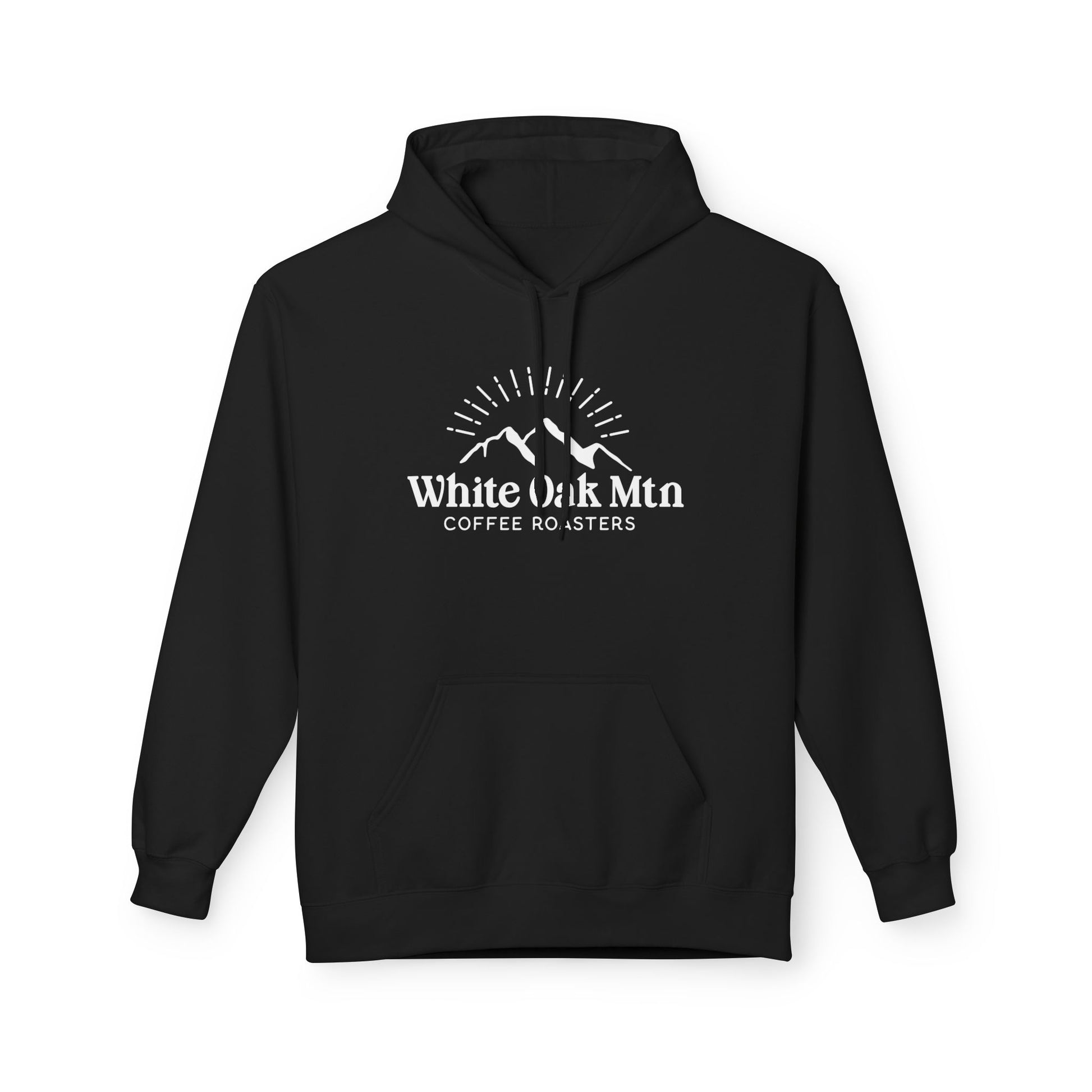 Classic Logo Pullover Hoodie {Black} Front- White Oak Mountain Coffee Roasters