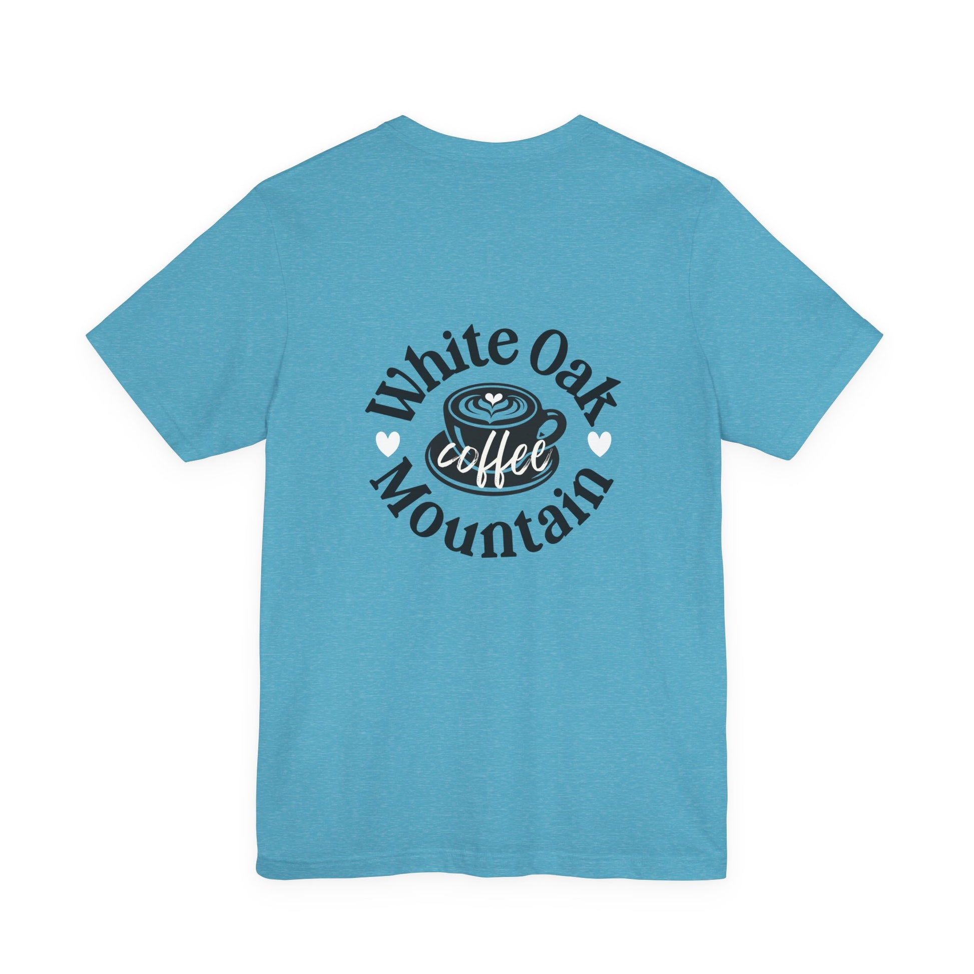 Heather Aqua Make A Great Day Tee Back - White Oak Mountain Coffee Roaster