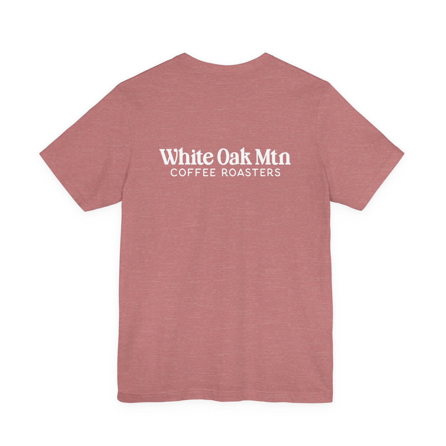 Heather Mauve Chattanooga Tee Back - White oak Mountain Coffee Roasters