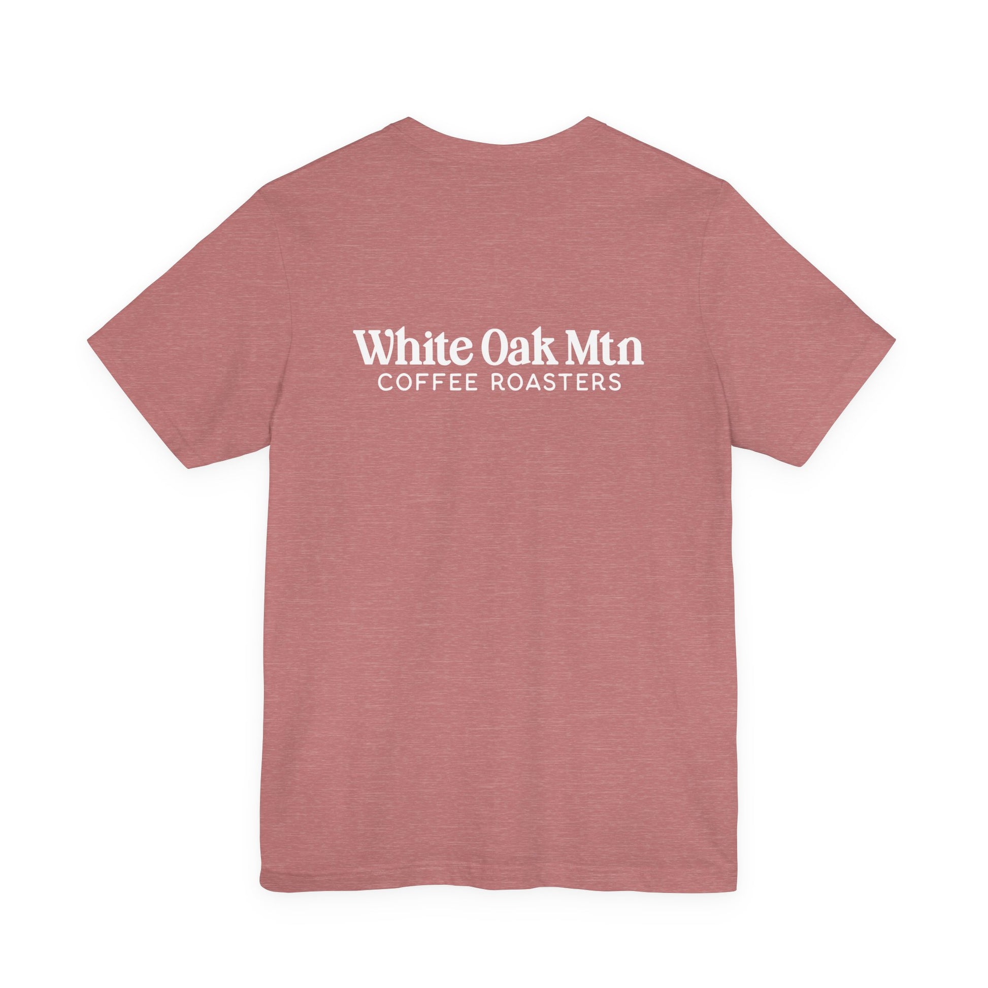 Heather Mauve Chattanooga Tee Back - White oak Mountain Coffee Roasters