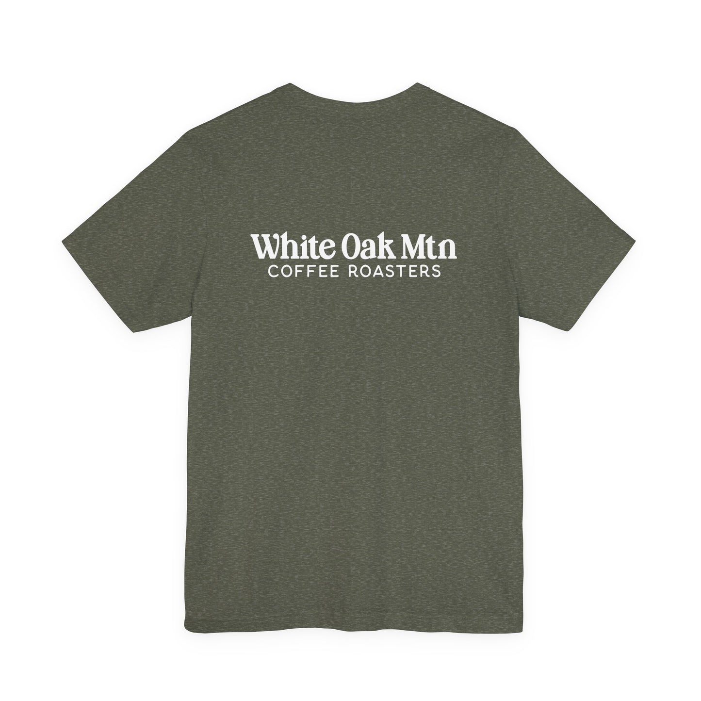 Heather Military Green Chattanooga Tee Back  - White Oak Mountain Coffee Roasters