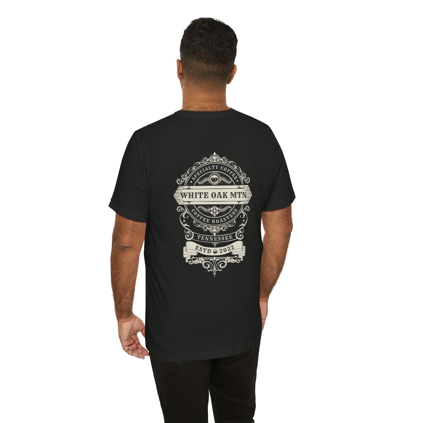 Roaster's Reserve Tee Model - Whote Oak Mountain Coffee Roasters